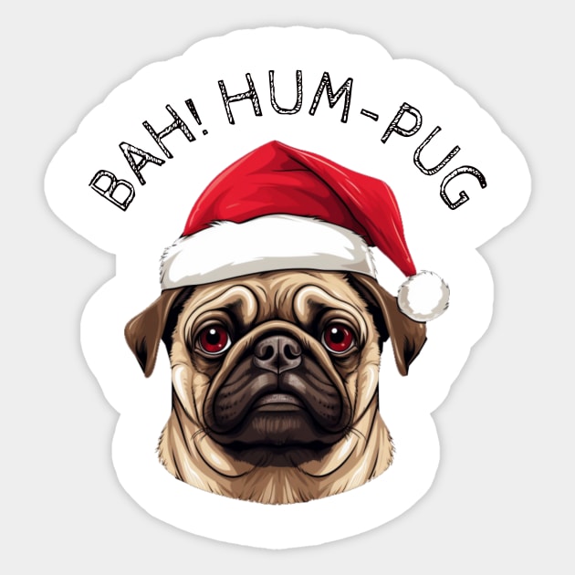 Christmas "Bah Hum-Pug" Sticker by Wayward Purpose